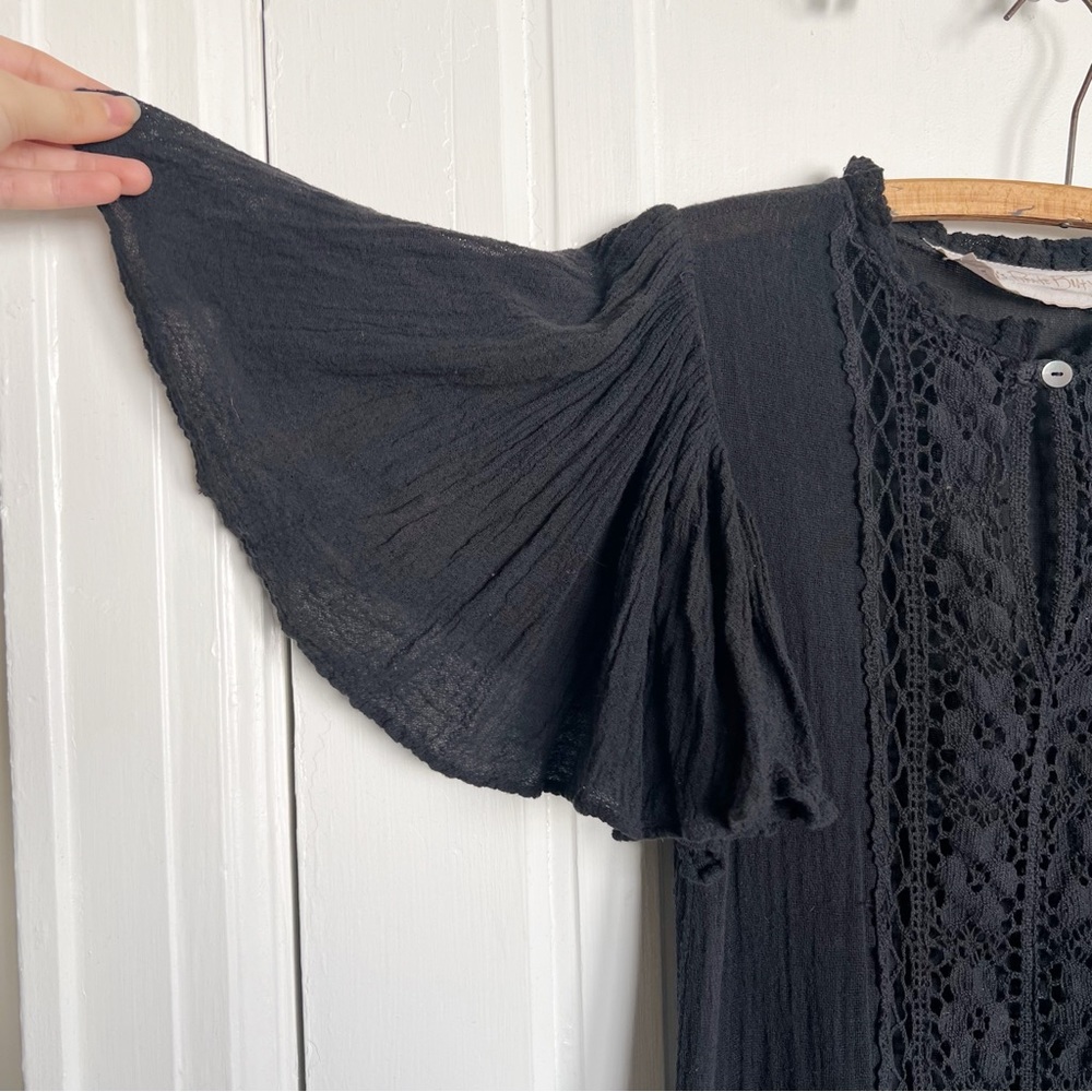 Jen’s Pirate Booty • Trickster Mini Dress in Black cotton gauze crochet lace - Picture 6 of 12